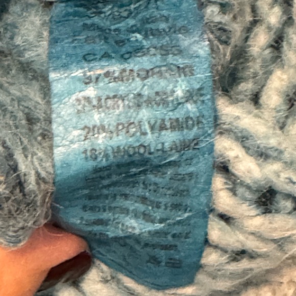 Teal blue mohair chunky sweater - Picture 4 of 4